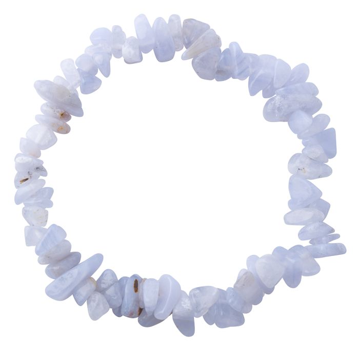 7.5" Blue Lace Agate Chip Bracelet (1pc) NETT