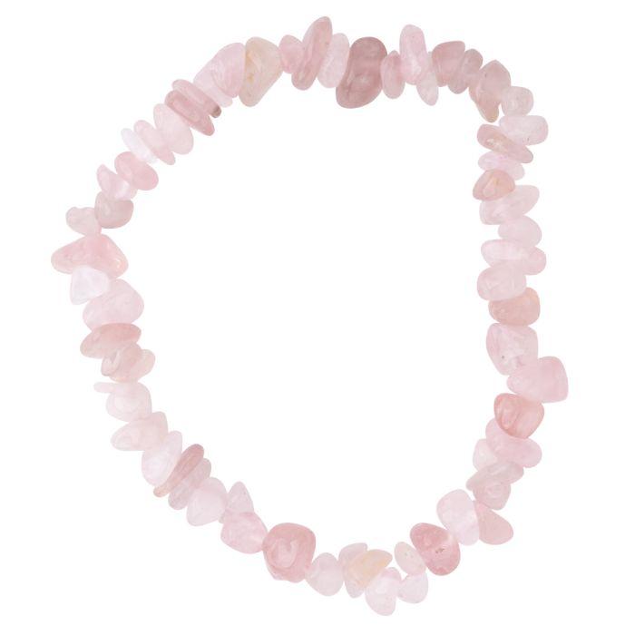 7.5" Rose Quartz Chip Bracelet, Madagascar (1pc) NETT