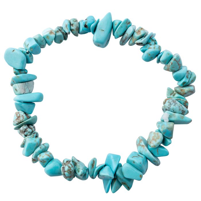 7.5" Recon Turquoise Chip Bracelet, China (1pc) NETT