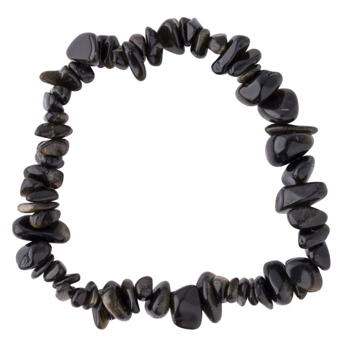 7.5" Chip Bracelet Gold Obsidian (1pc) NETT