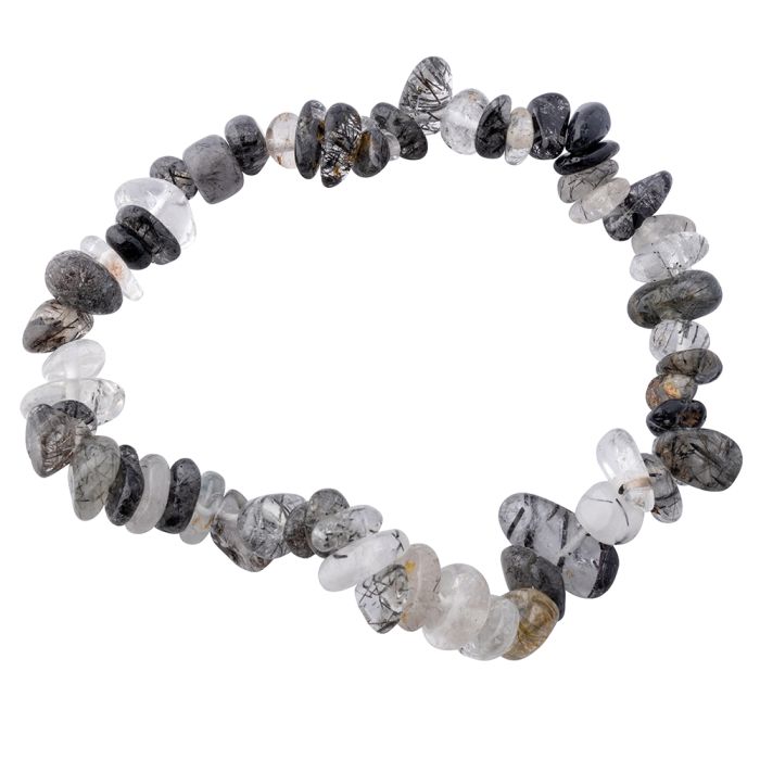 7.5" Freeform Chip Tourmalinated Quartz Bracelet (1 Piece) NETT
