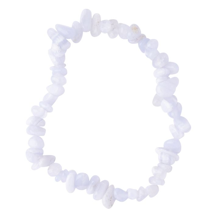 7.5" Freeform Chip Blue Lace Agate Bracelet (1 Piece) NETT