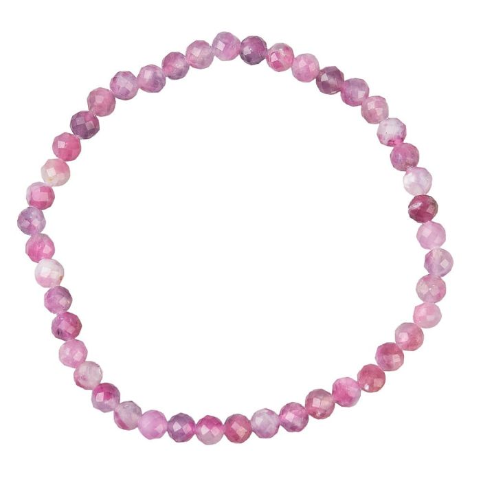 4mm Faceted Pink Tourmaline Bracelet (1pc) 