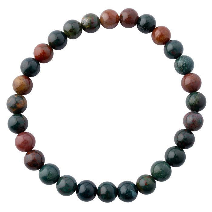 6mm Bloodstone Bead Bracelet (1pc) 