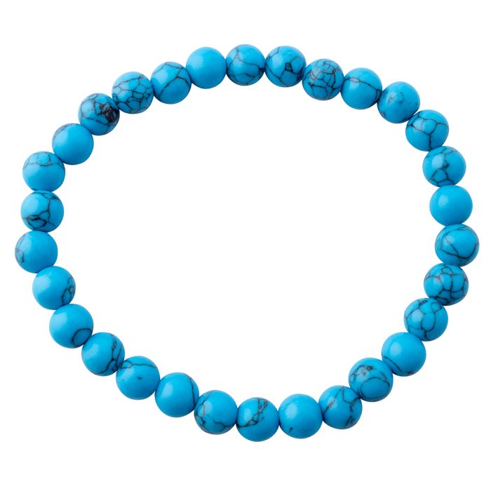 6mm Recon Turquoise Bead Bracelet (1pc) NETT