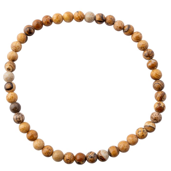 4mm Picture Jasper Bead Bracelet (1pc) 
