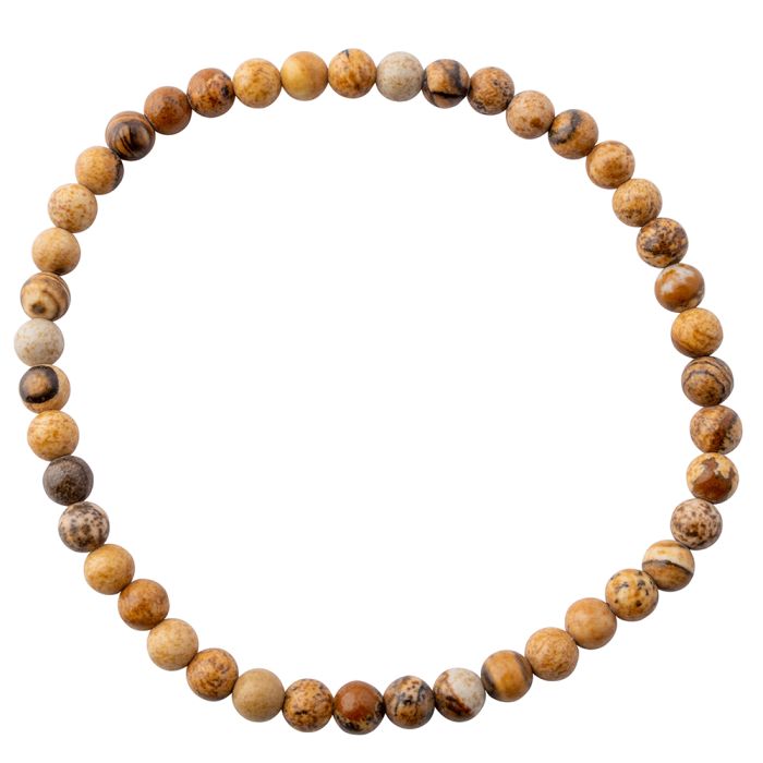 4mm Picture Jasper Bead Bracelet (1pc) NETT