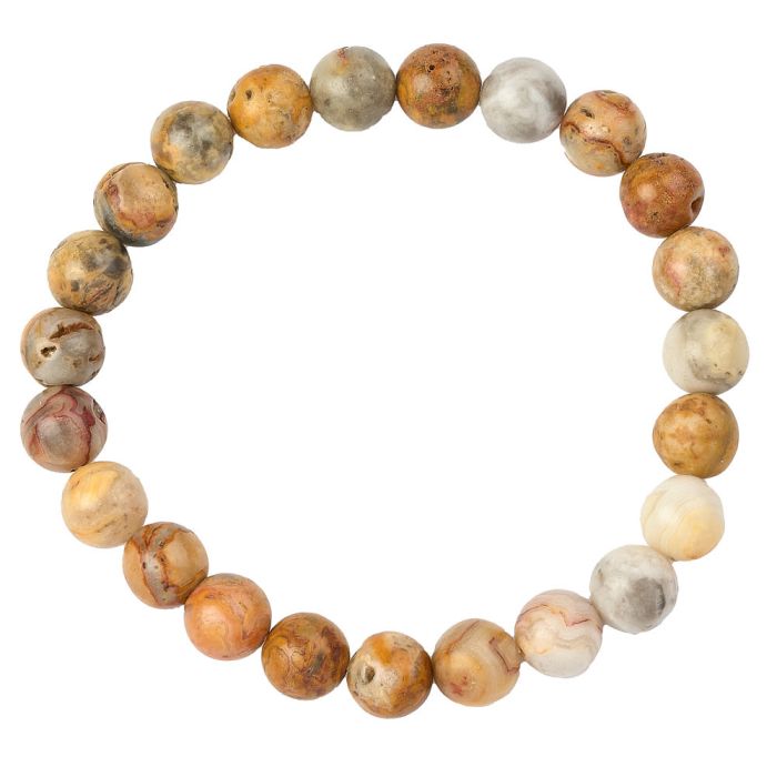 8mm Crazy Lace Agate Bead Bracelet  (1pc)