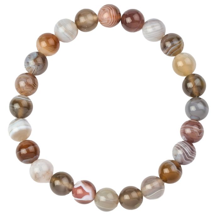 8mm Botswana Agate Bead Bracelet (1pc)