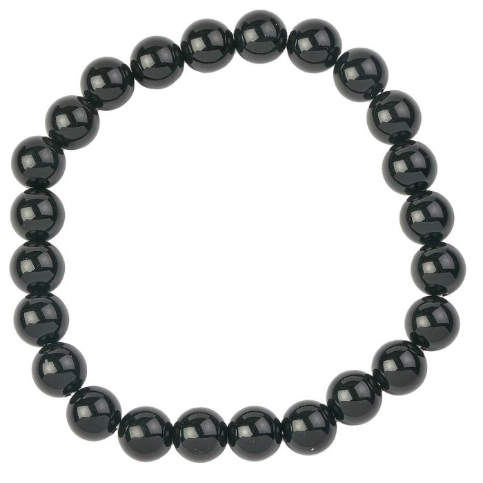 8mm Bead Bracelet, Black Agate (1pc)