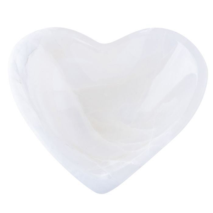 White Onyx Heart Bowl 13x13cm (1pc) NETT