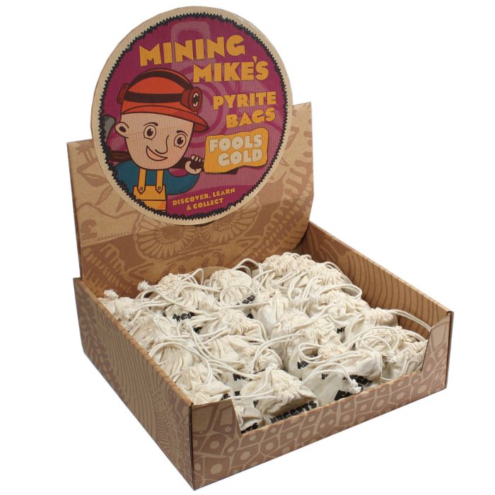 Mining Mike's Pyrite (Fools Gold) Bags Retail Box (40 Piece) NETT