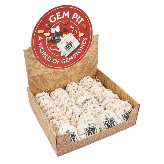 Mixed Gem Pit Tumblestone Bags in Retail Box (40 Piece) NETT