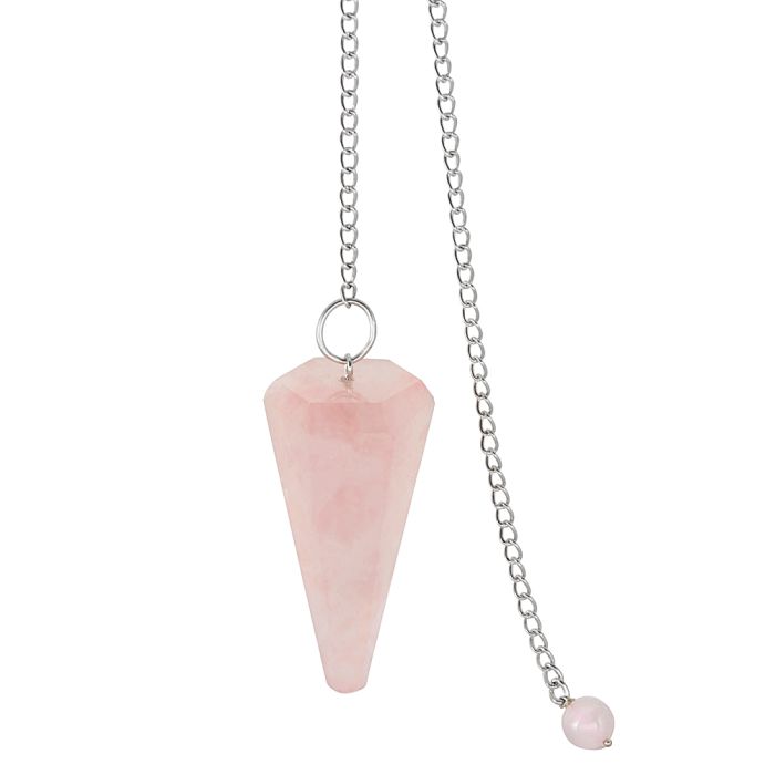 Rose Quartz Pendulum with 6" Chain (1pc) NETT