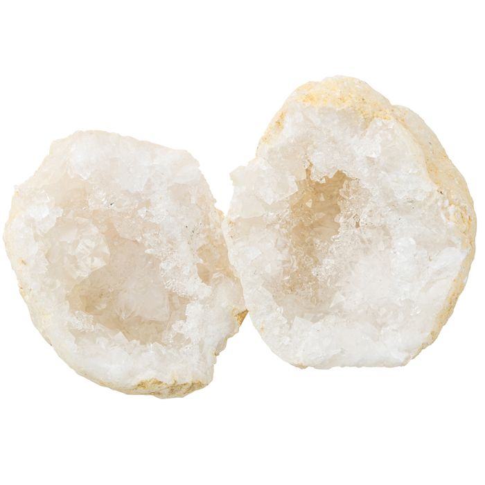 White Quartz Geode 0.5-2" Morocco (1 Pair) NETT