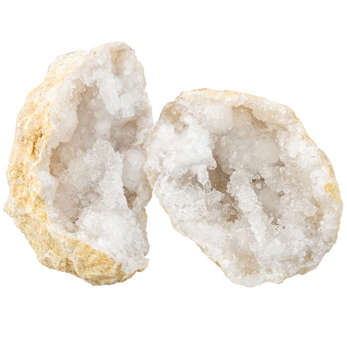 White Quartz Geode 7 10cm Morocco 1 Pair NETT
