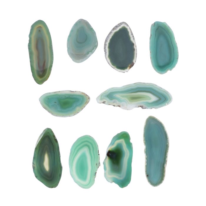A00 Agate Slice Green (up to 2") (10pcs)  NETT