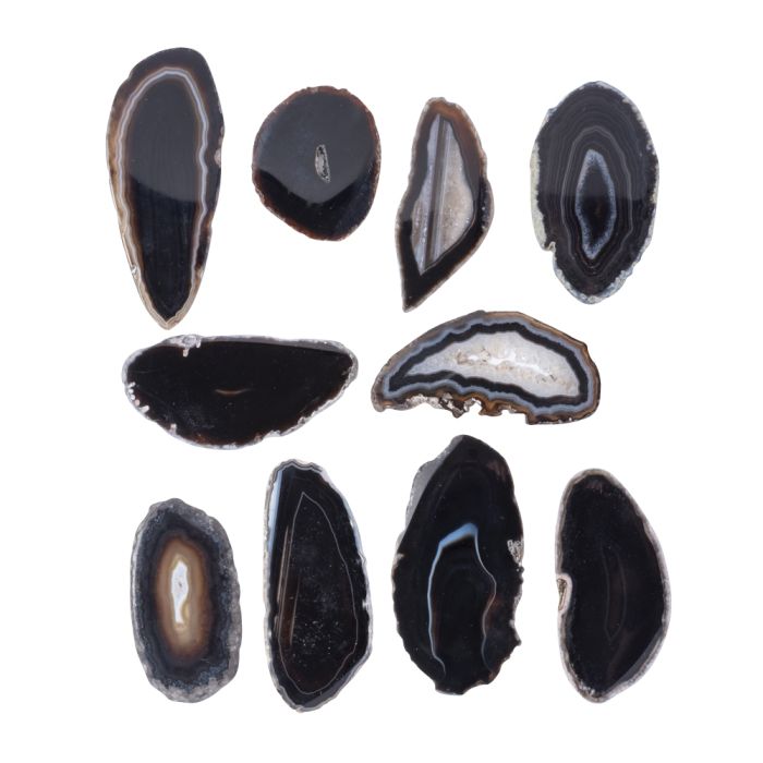 A00 Agate Slice Black (up to 2") (10pcs) NETT