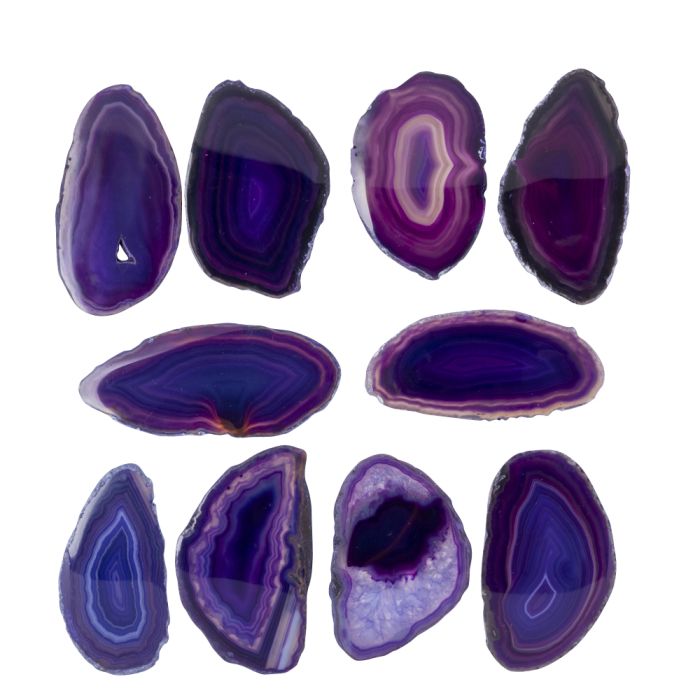 A1 Agate Slice Purple (1.5" to 2") (10pcs) NETT