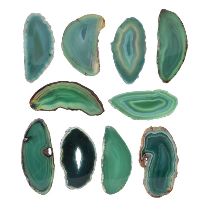 A1 Agate Slice Green (1.5" to 2") (10pcs) NETT