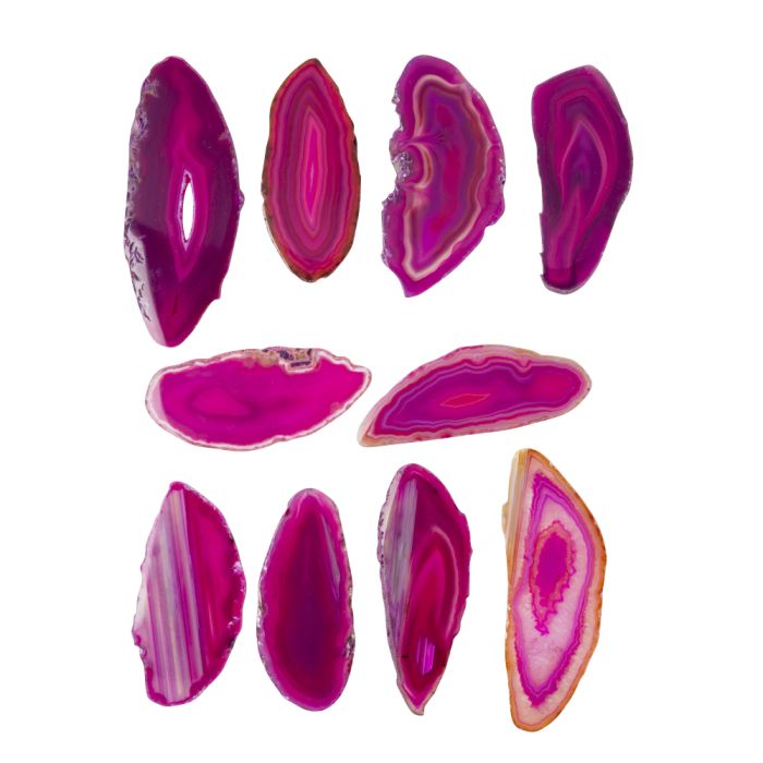 A1 Agate Slice Pink (1.5" to 2") (10pcs) NETT