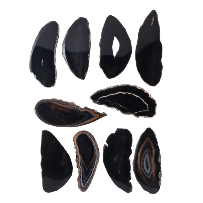 A1 Agate Slice Black (1.5" to 2") (10pcs) NETT