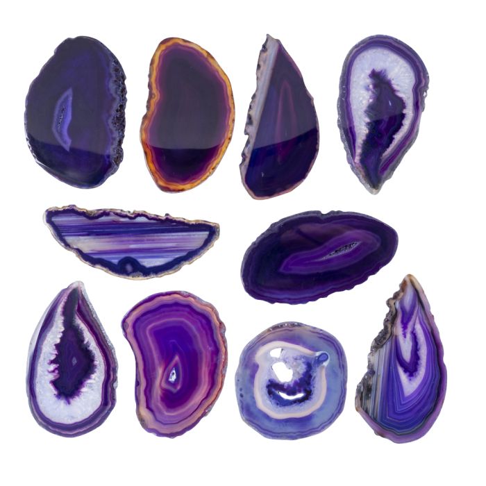 A2 Agate Slice Purple (2" to 2.5") (10pcs) NETT