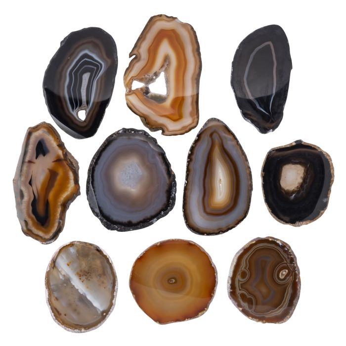 A2 Agate Slice Natural (2&quot; to 2.5&quot;) (10 Piece) NETT
