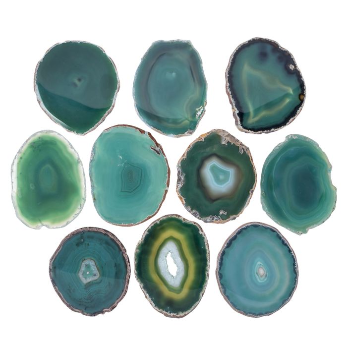 A3 Agate Slice Green (2.5" to 3") NETT