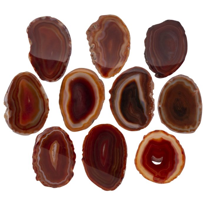 A3 Agate Slice Red 10pcs (2.5" to 3") NETT