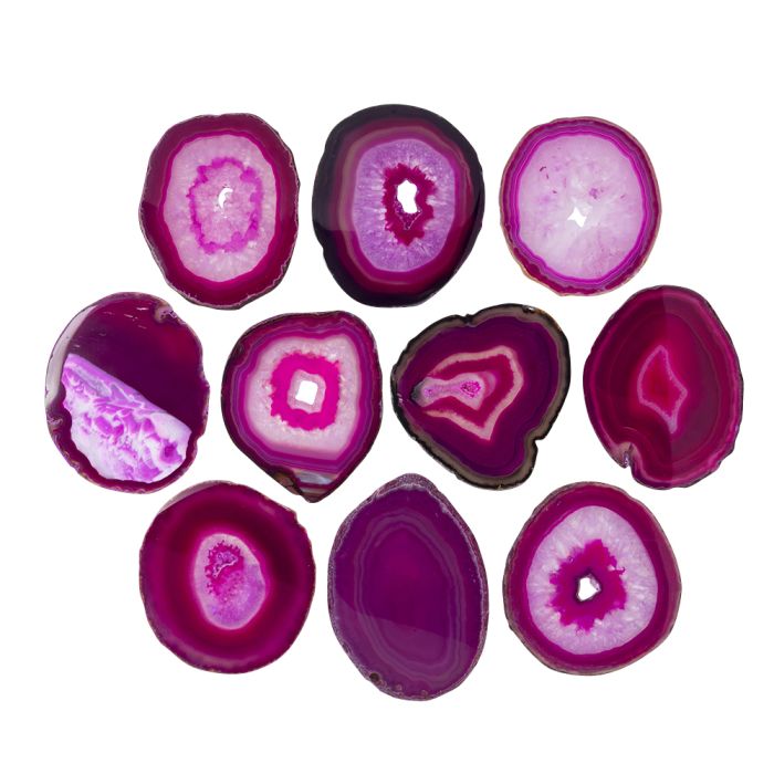 A4 Agate Slice Pink (3&quot; to 4&quot;) (10 Piece) NETT