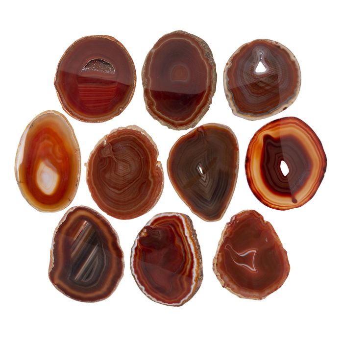 A4 Agate Slice Red (3&quot; to 4&quot;) (10 Piece) NETT