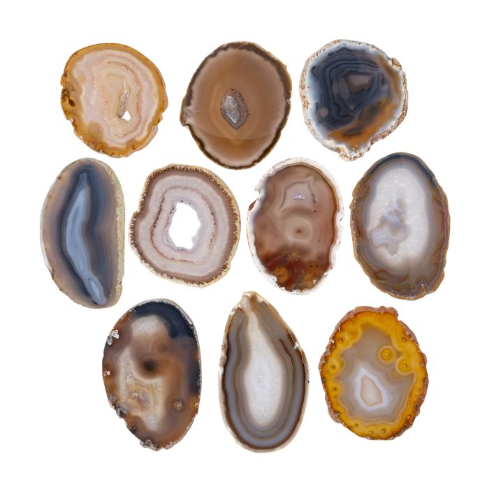 A4 Agate Slice Natural (3&quot; to 4&quot;) (10 Piece) NETT