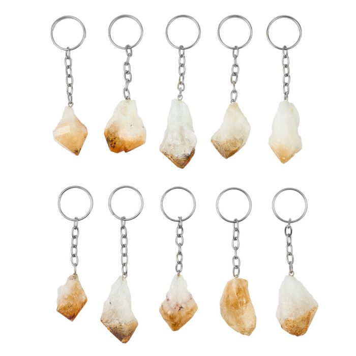 Citrine Heat Treated Point Keyring (10 Piece) NETT