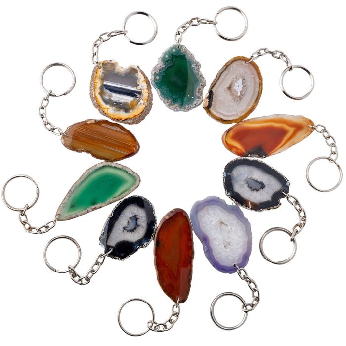 Agate Slice Keyring (10pc) NETT