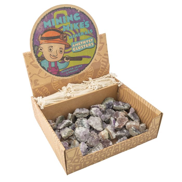 Mining Mike's Amethyst Cluster Retail Box (50 Piece) NETT