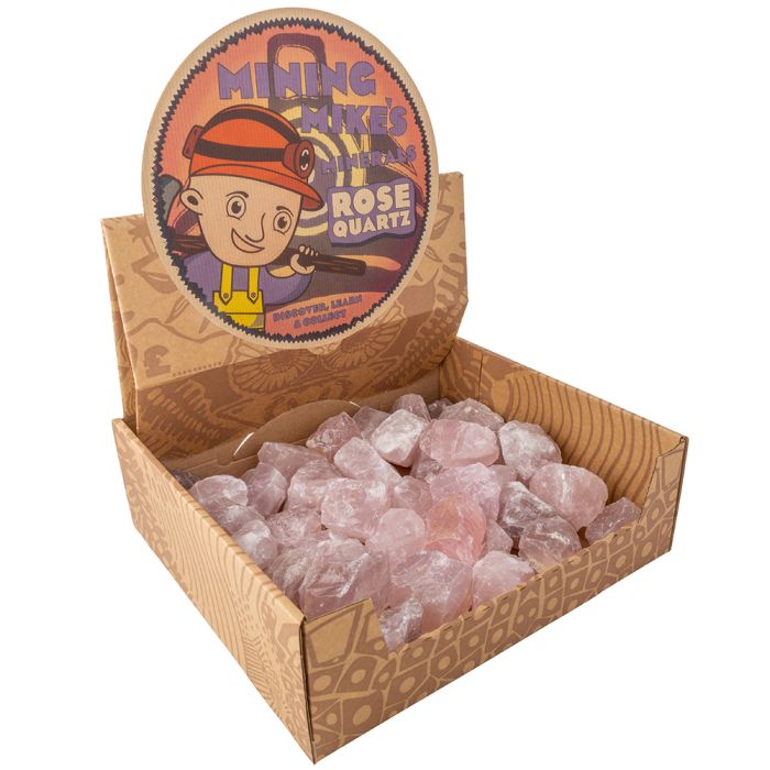 Mining Mike's Rough Rose Quartz Retail Box (40 Piece) NETT