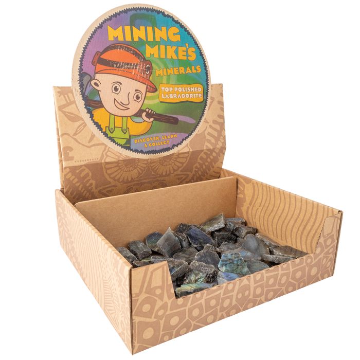 Mining Mike's Labradorite Top Polished Retail Box (25 Piece) NETT