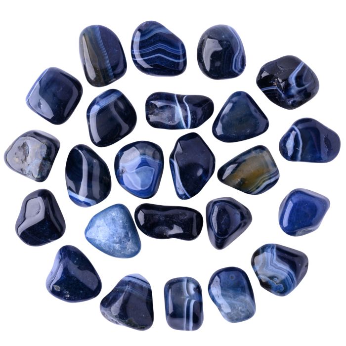 Blue Banded Agate Large Tumblestone 30-40mm, Brazil (500g) NETT