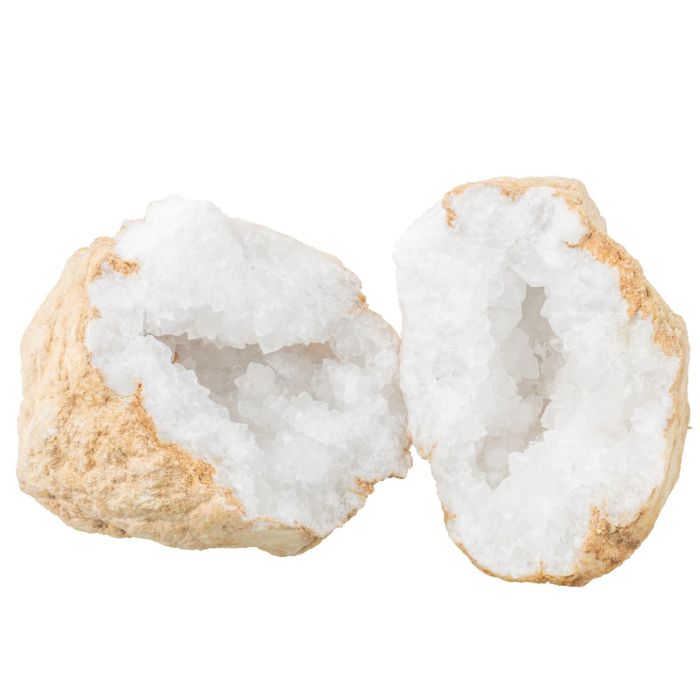 White Quartz Geode 10-12cm Morocco (1 Pair) NETT
