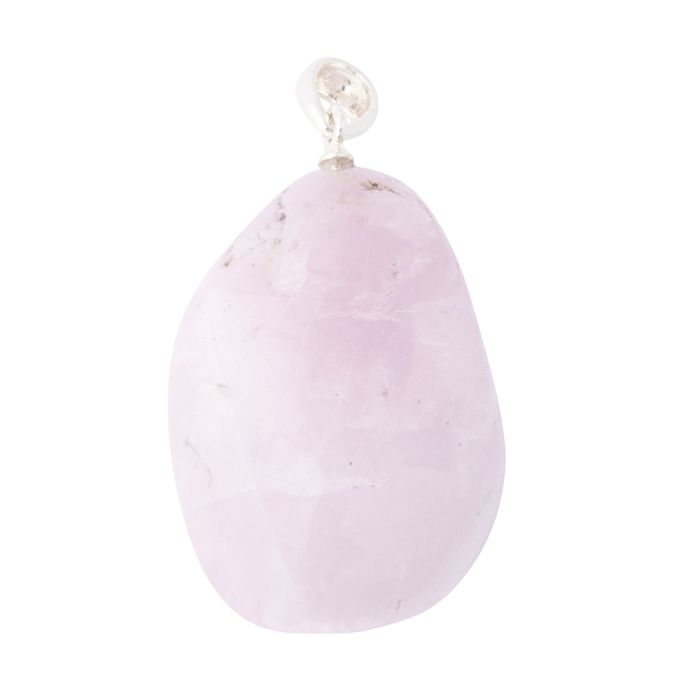 20-30mm Kunzite Tumblestone Pendant, Sterling Silver (1pc) NETT