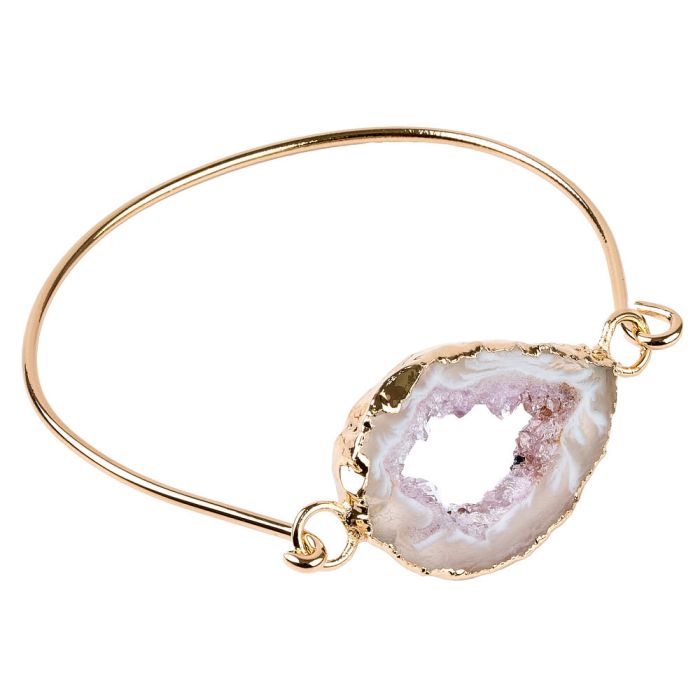 Bangle with Geode Slice, Gold Plated (1pc) NETT