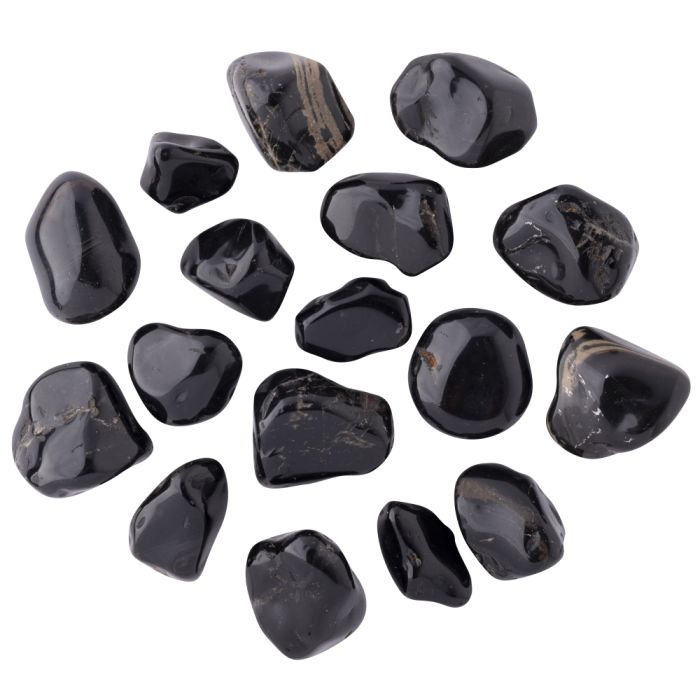 Onyx Black 20-30mm Medium Tumblestone, Brazil (250g) NETT