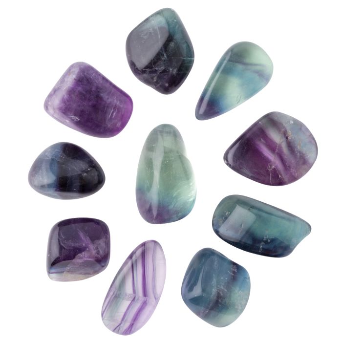 Fluorite 1st Grade Medium Tumblestone 20-30mm, China (100g) NETT