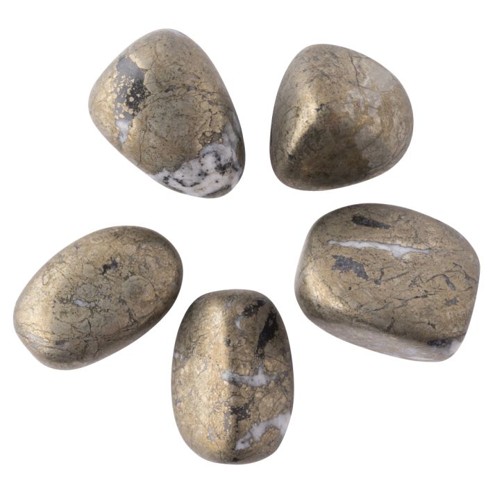 Pyrite Chispa Medium Tumblestone 20-30mm, China (100g) NETT