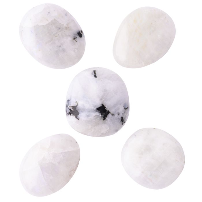 Rainbow Moonstone Medium Tumblestone AAA Grade 20-30mm, India (50g) NETT