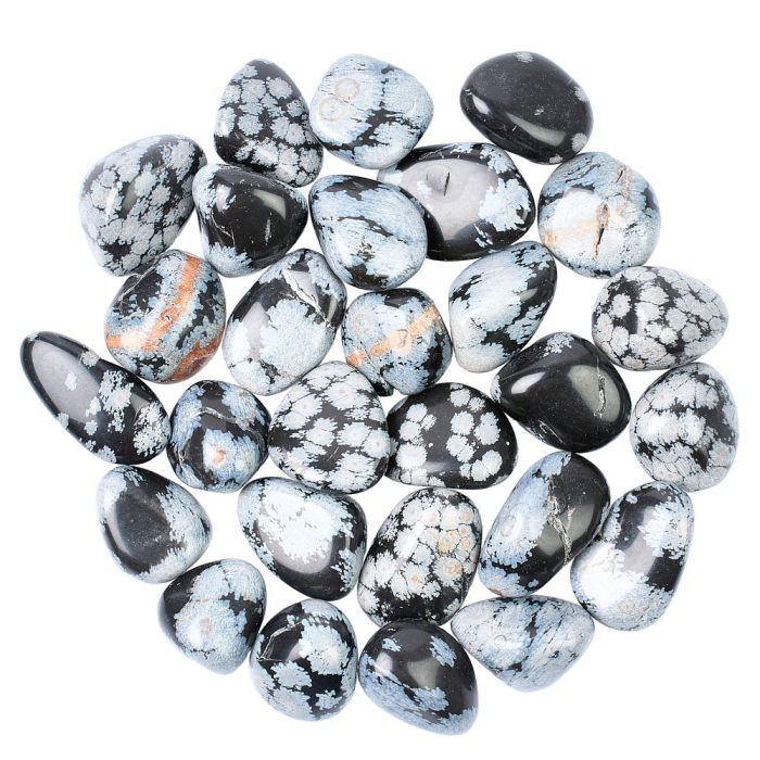 Obsidian Snowflake Medium Tumblestone 20-30mm, China (250g) NETT
