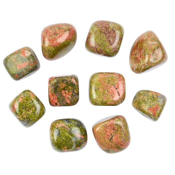 Unakite Medium Tumblestone, 20-30mm (250g) NETT