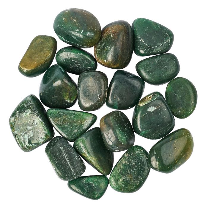 Green Aventurine DARK Medium Tumblestones, 20-30mm (250g) 