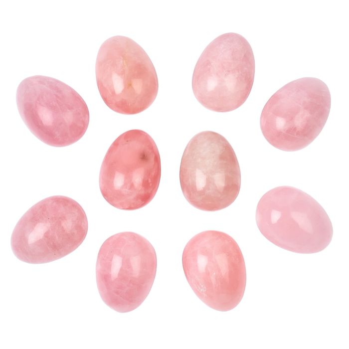 Rose Quartz (Fertility Eggs) 22x30mm (10pcs) NETT